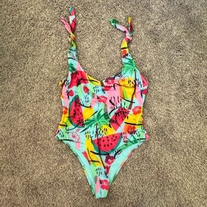 Zara Tropical Floral Print One Piece Bikini
